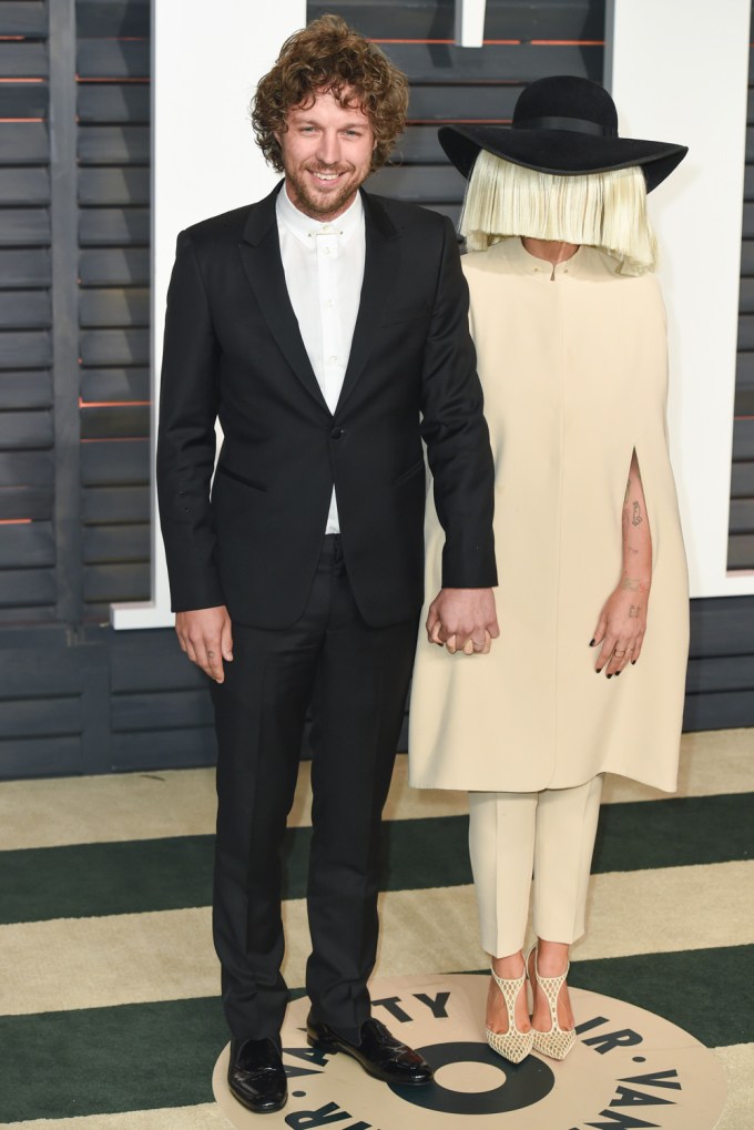 Erik Anders Lang and Sia at the 87th Academy Awards