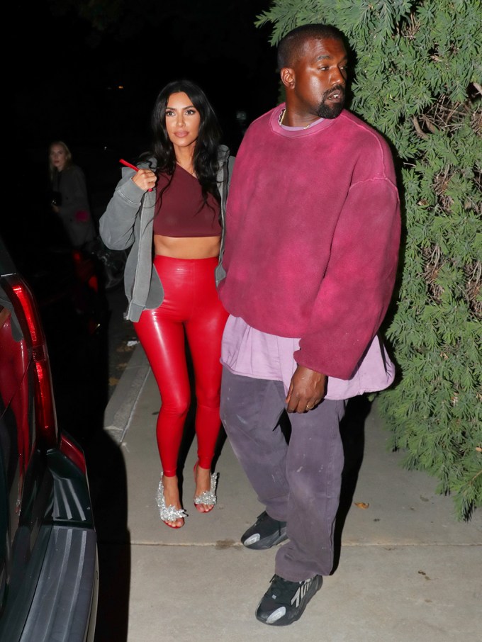Kim Kardashian & Kanye West Walking