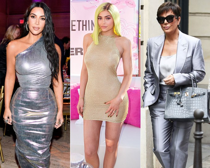 Kardashians & Jenners Wearing Metallic Outfits