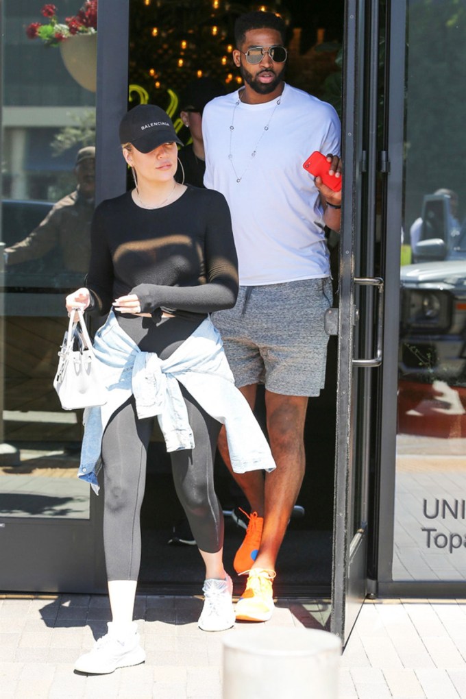 Khloe Kardashian & Tristan Thompson on a gym outing