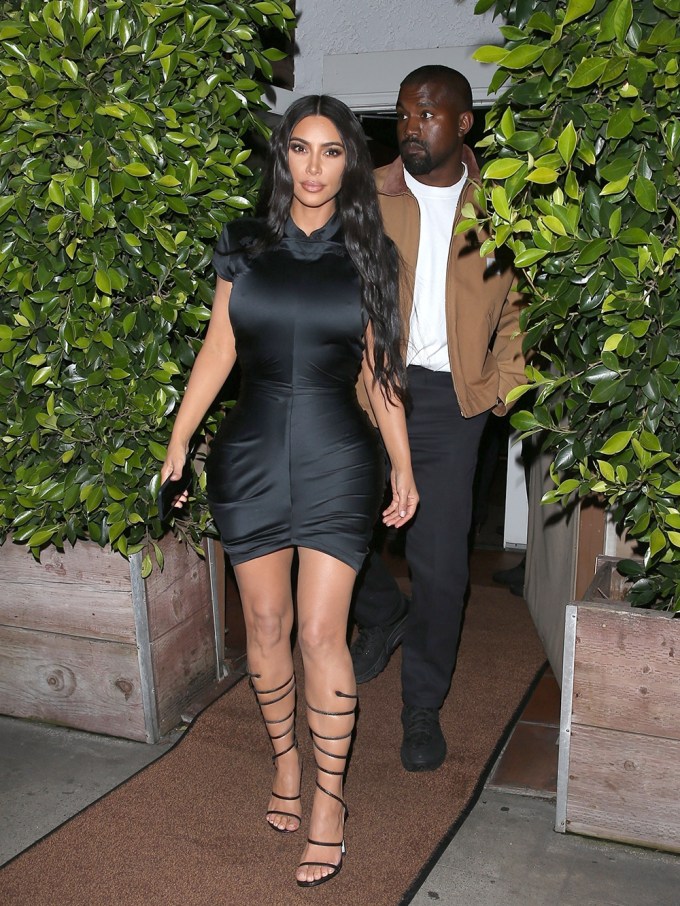 Kim Kardashian and Kanye West on a date night