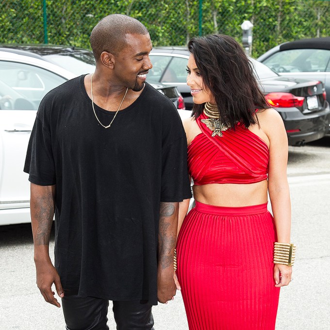 Kim Kardashian & Kanye West at the 2015 pre-Grammy Awards brunch