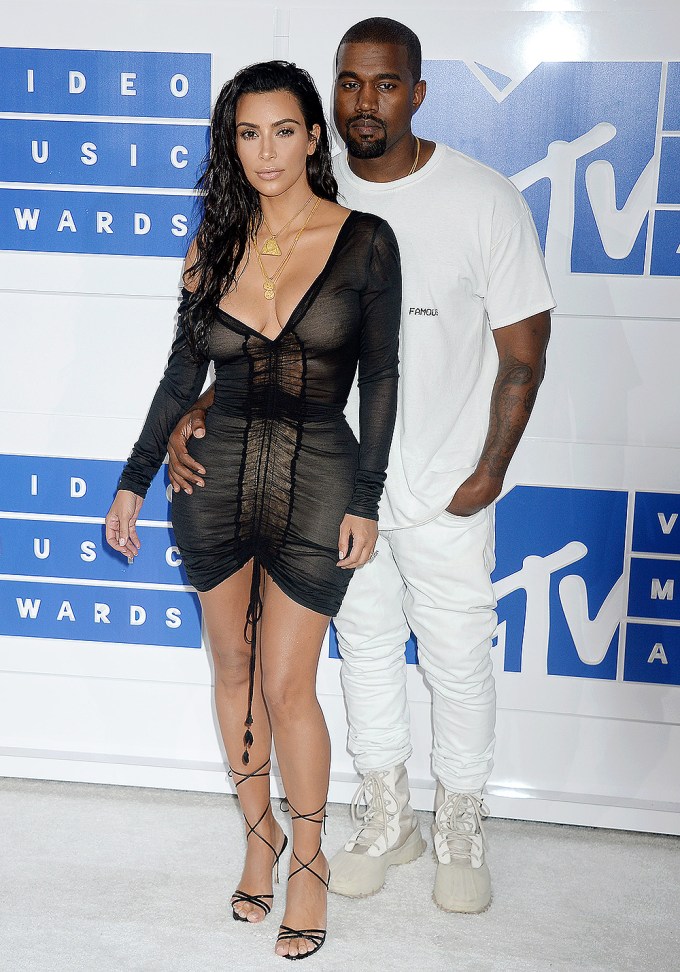 Kim Kardashian & Kanye West at the 2016 VMAs