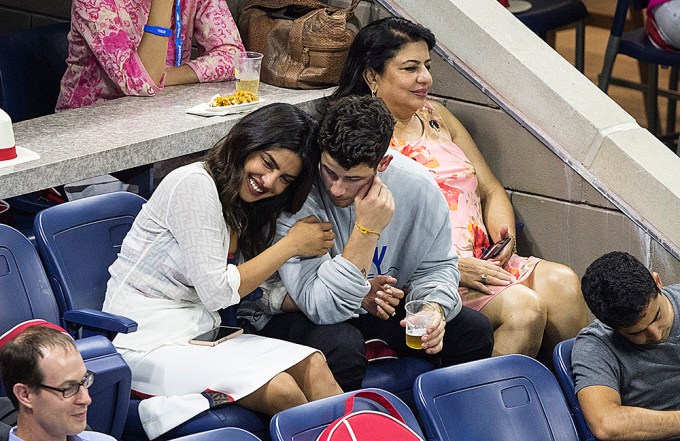 Nick Jonas & Priyanka Chopra At A Tennis Match