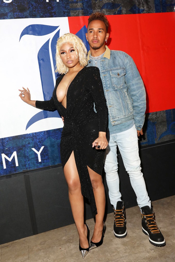 Nicki Minaj & Lewis Hamilton Pose At Launch Party