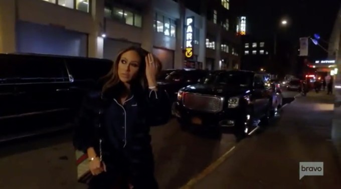 Melissa Gorga exiting a car
