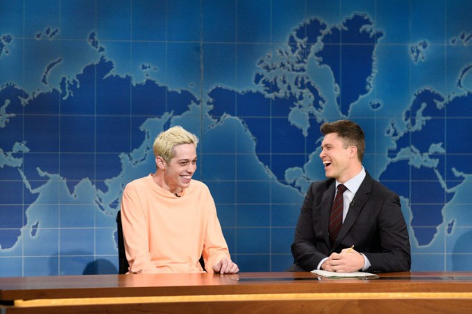 Pete Davidson with blonde hair on ‘SNL.’