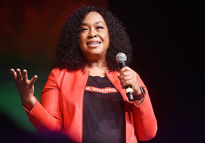 Co-Chair Shonda Rhimes speaking at a LA Promise Fund Girls Build Summit in September 2018