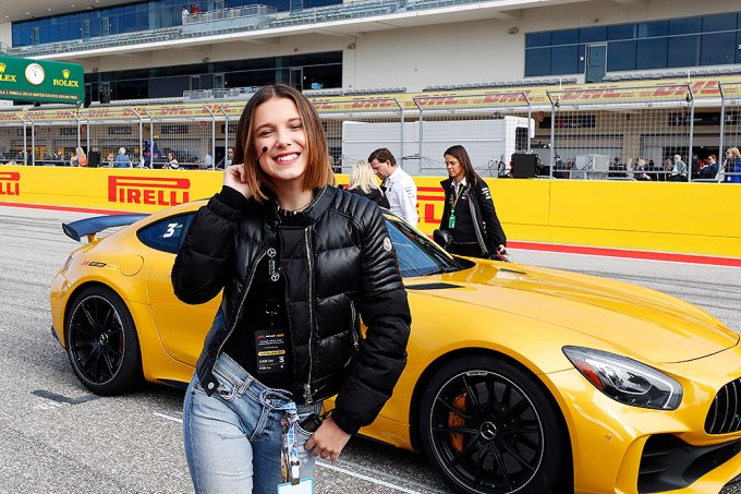 Millie Bobby Brown — Exclusive Pictures at US Formula 1