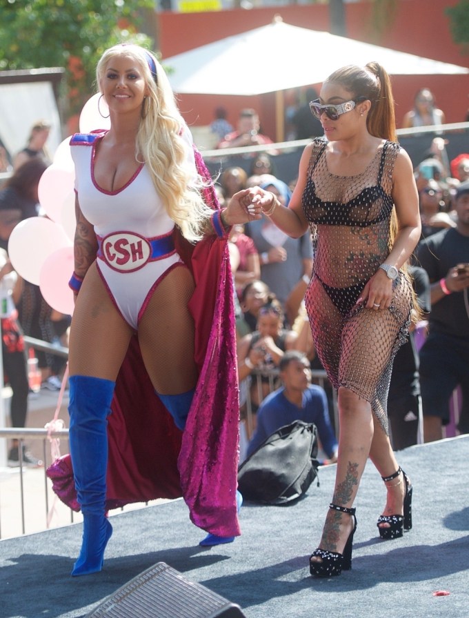 Amber Rose and Blac Chyna hype up the crowd at SlutWalk 2017