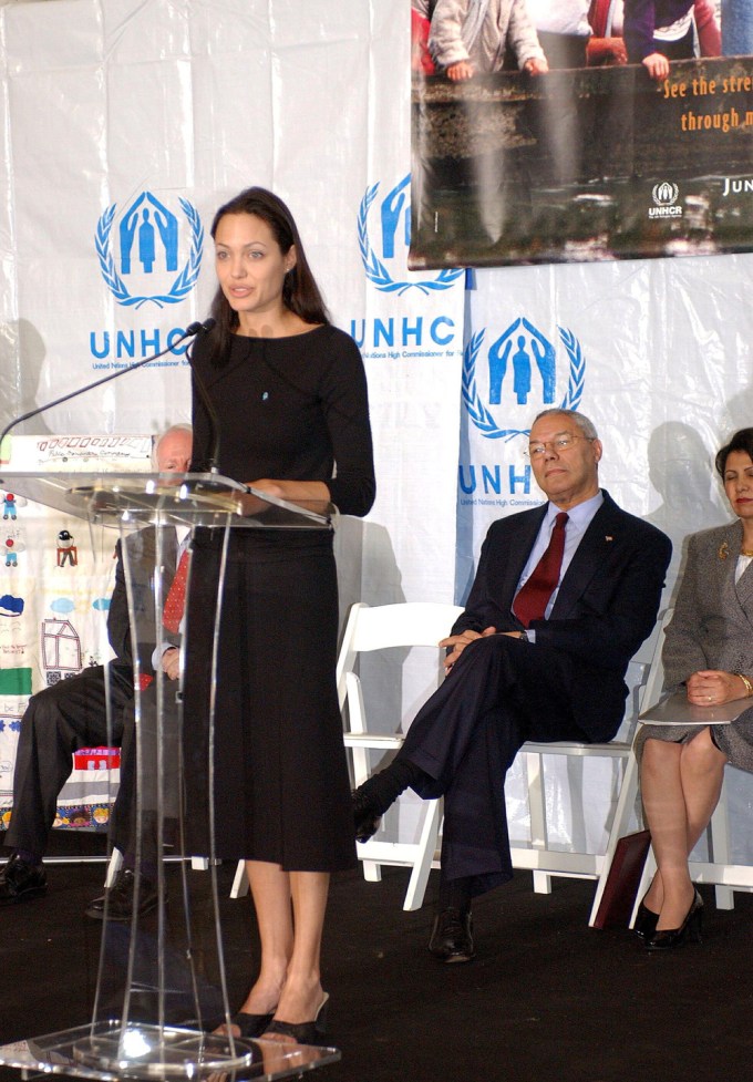 Angelina Jolie Visits The United Nations In 2002