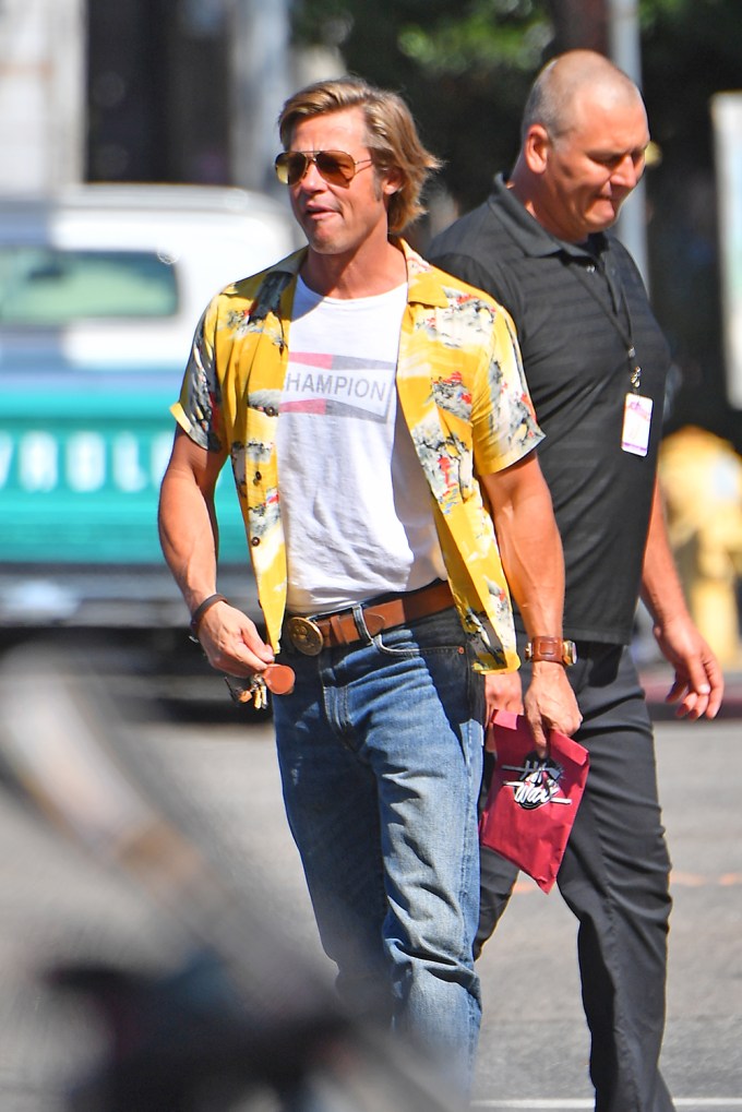 Brad Pitt Rocks A Floral Shirt