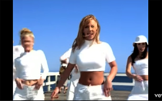 Britney Spears in a white crop top