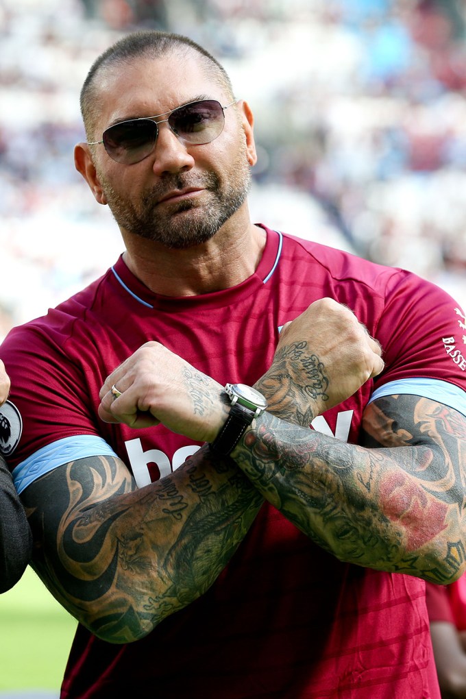 Dave Bautista at a football game in London