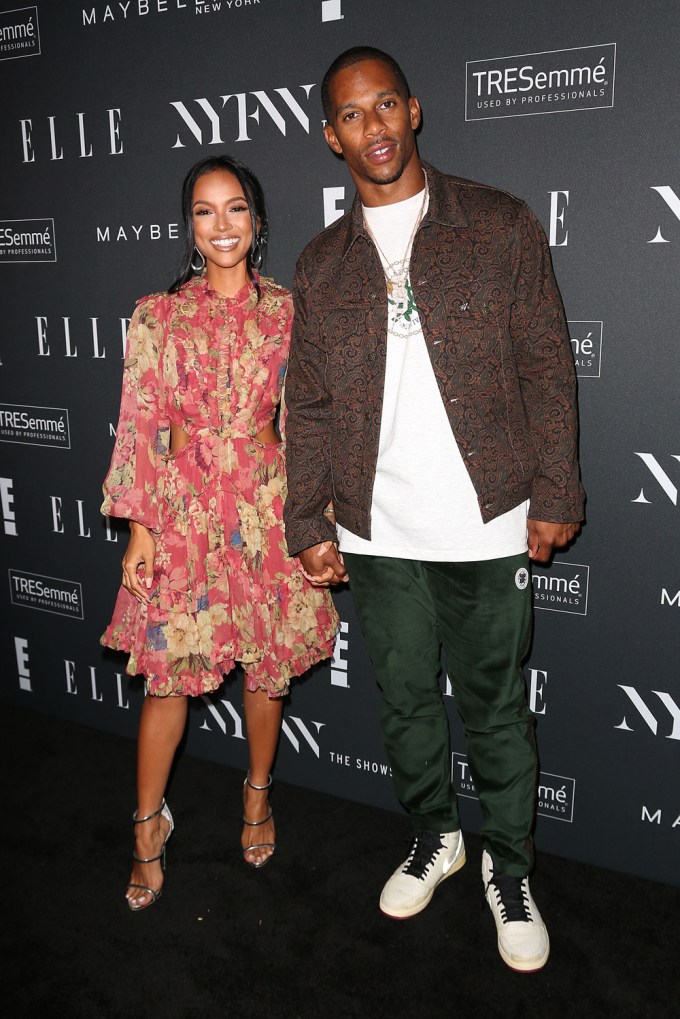 Karrueche Tran & Victor Cruz At The NYFW Kick-Off Party Hosted By E! Entertainment, ELLE And IMG