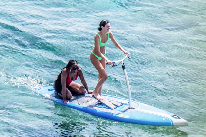 Kendall Jenner paddle boarding