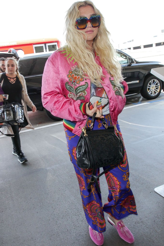 Kesha Arrives At LAX
