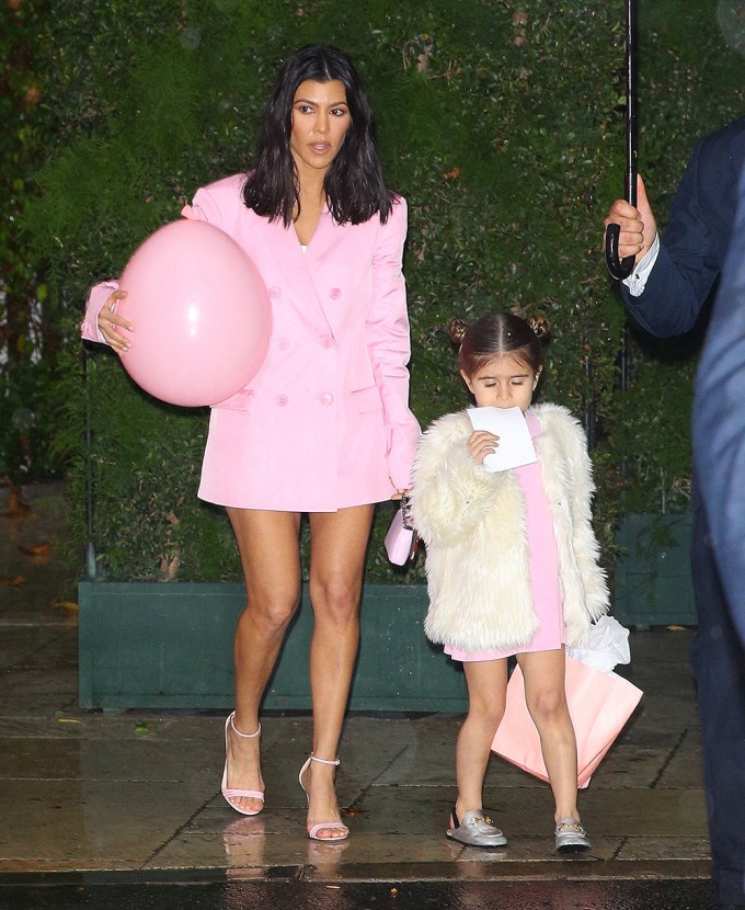 Kourtney Kardashian & Penelope Disick In Pink