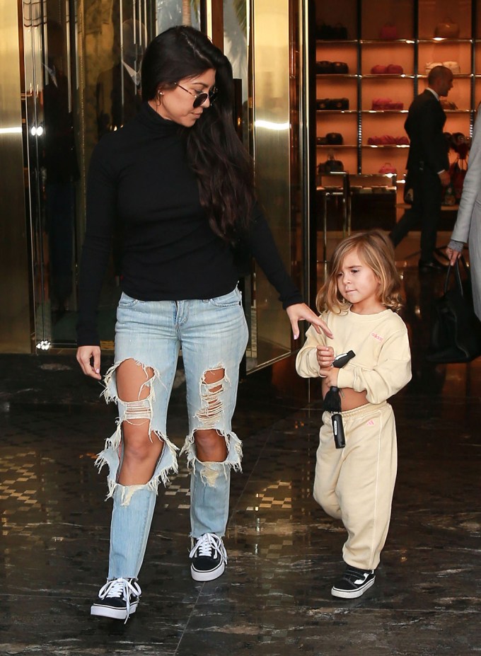 Kourtney Kardashian & Penelope Disick In Sneakers