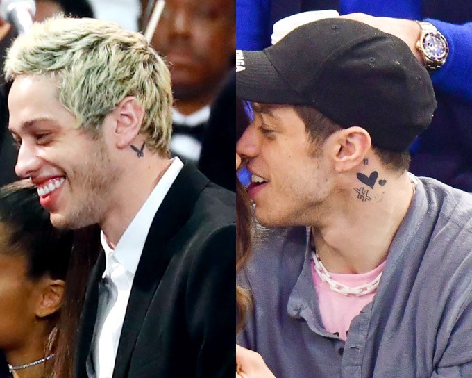 Pete Davidson’s Ariana-inspired tattoo before and after he changed it
