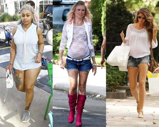 Pregnant Celebrities In Short Shorts