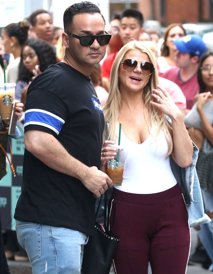 Mike ‘The Situation’ Sorrention & Lauren Pesce walking in NYC