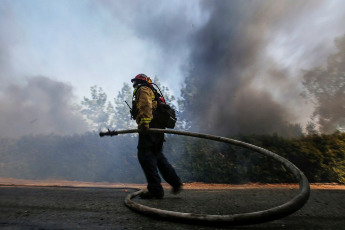 A Firefighter Battling The Simi Valley