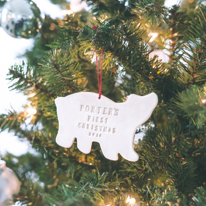 Susabella’s Polar Bear Personalized Baby’s First Christmas Ornament