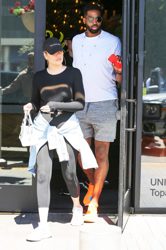 Khloe Kardashian & Tristan Thompson Leave The Gym