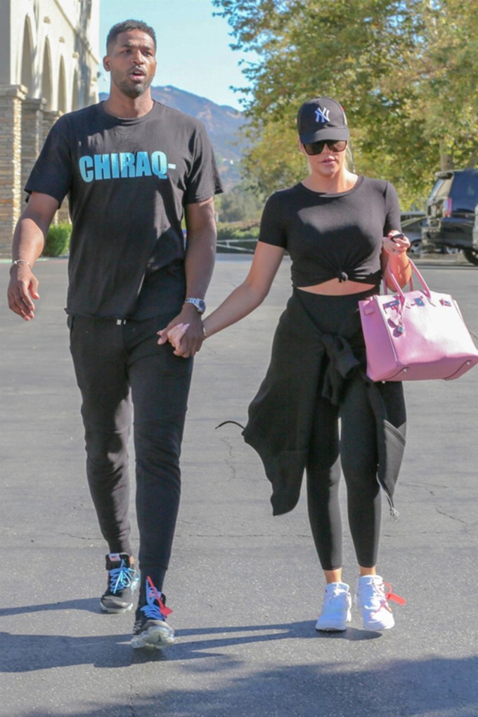 Khloe Kardashian & Tristan Thompson Hitting The Gym