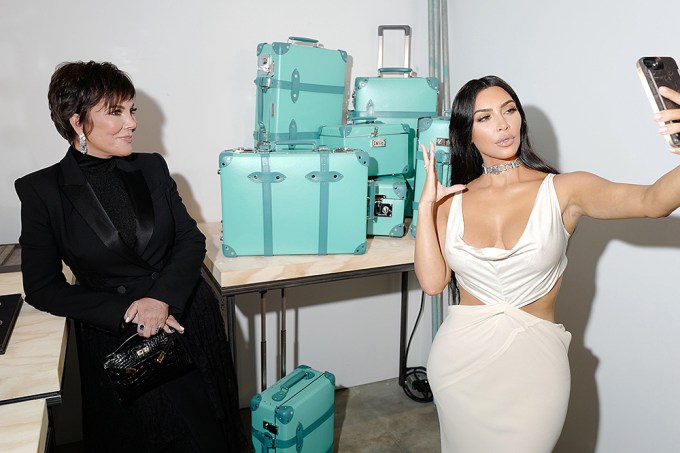 Kris Jenner watches Kim Kardashian take a photo
