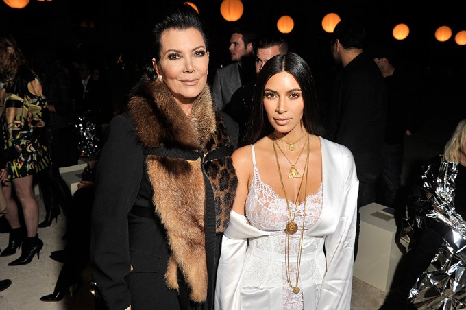 Kris Jenner at the Givenchy show with Kim Kardashian