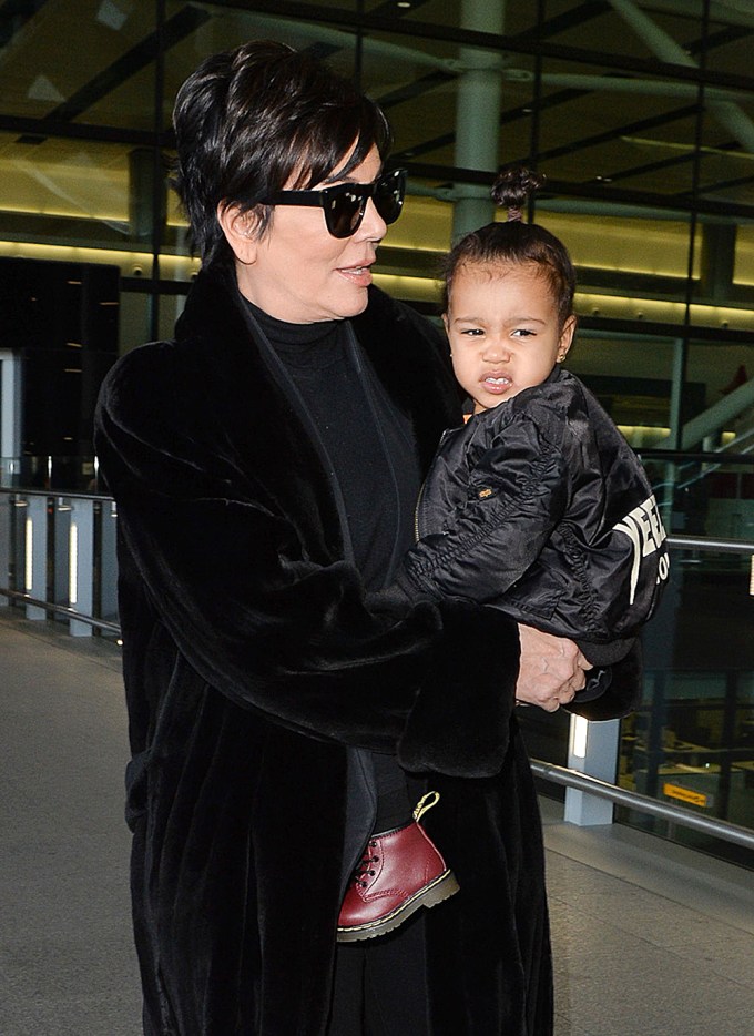 Kris Jenner holds North West
