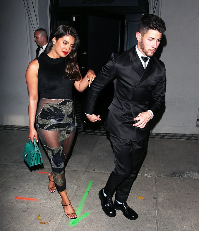 Nick Jonas & Priyanka Chopra-Jonas Leaving A Restaurant