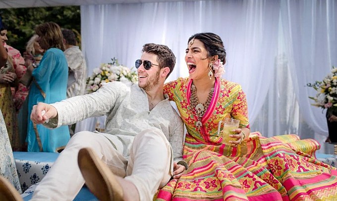 Nick Jonas and Priyanka Chopra shared a laugh at their wedding