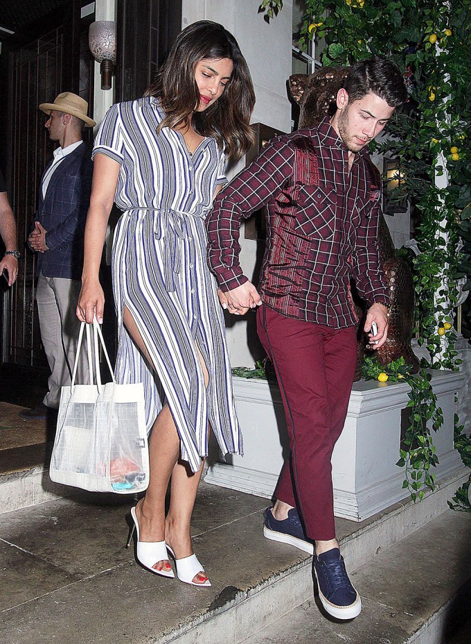 Nick Jonas & Priyanka Chopra Leave A London Restaurant