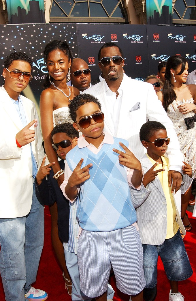 Kim Porter, Sean Combs and their sons on the red carpet of the BET Awards
