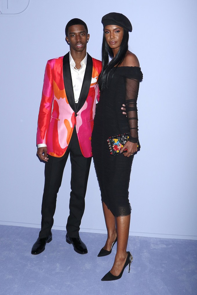 Kim Porter and Christian Combs at a fashion show