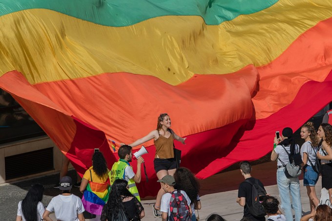 Pride Marchers Celebrate In Portugal