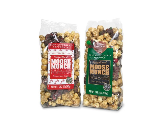 Moose Munch Limited Edition Premium Popcorn – Holiday and Peppermint, HarryandDavid.com