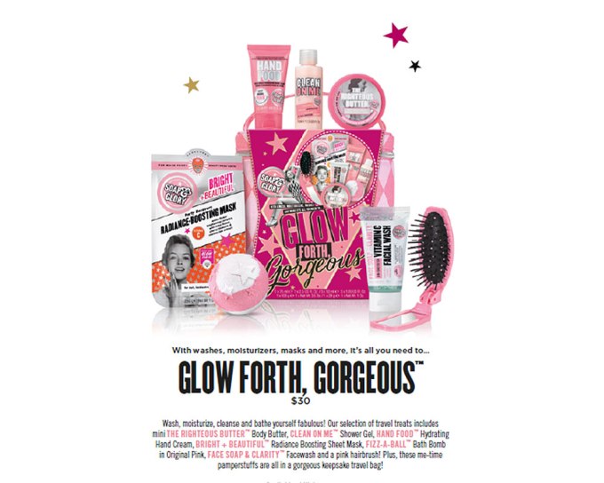 Soap & Glory Glow Forth, Gorgeous, $30 at Walgreens stores