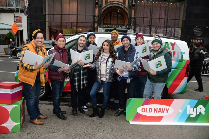 Lea Michele & Old Navy Spread Holiday Cheer with Lyft in Bryant Park.
