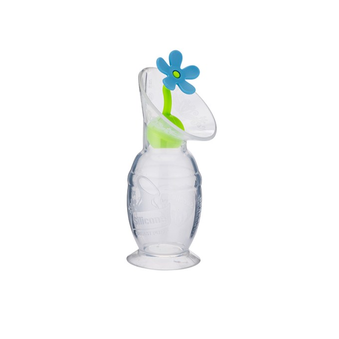 Haakaa Silicone Breast Pump with Suction Base and Silicone Flower Stopper Set