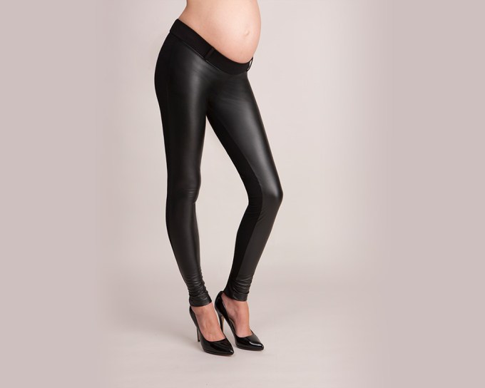 Seraphine Faux Leather Panel Maternity Leggings US, $69.00