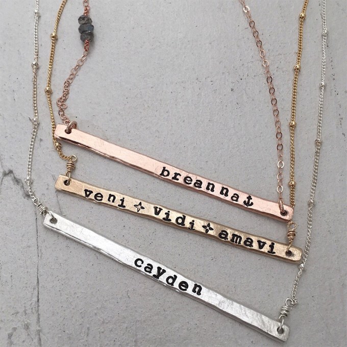 Isabelle Grace Jewelry Thin Message Bar Necklace
