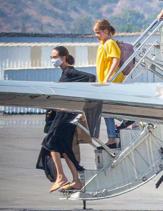 Angelina Jolie & Vivienne at the Airport