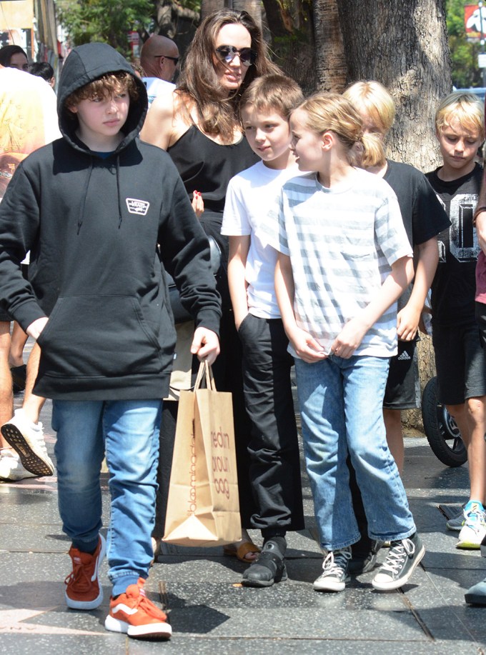 Angelina Jolie Takes The Kids Out With Their Friends