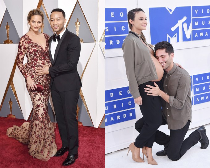 Celebrity Dads Cradling Baby Bumps