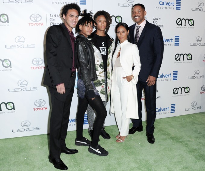 Will Smith and Jada Pinkett Smith with their kids at the 26th Annual EMA Awards