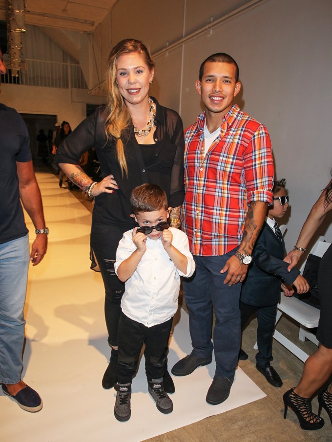 Kailyn Lowry and Javi Marroquin with son Isaac at an event
